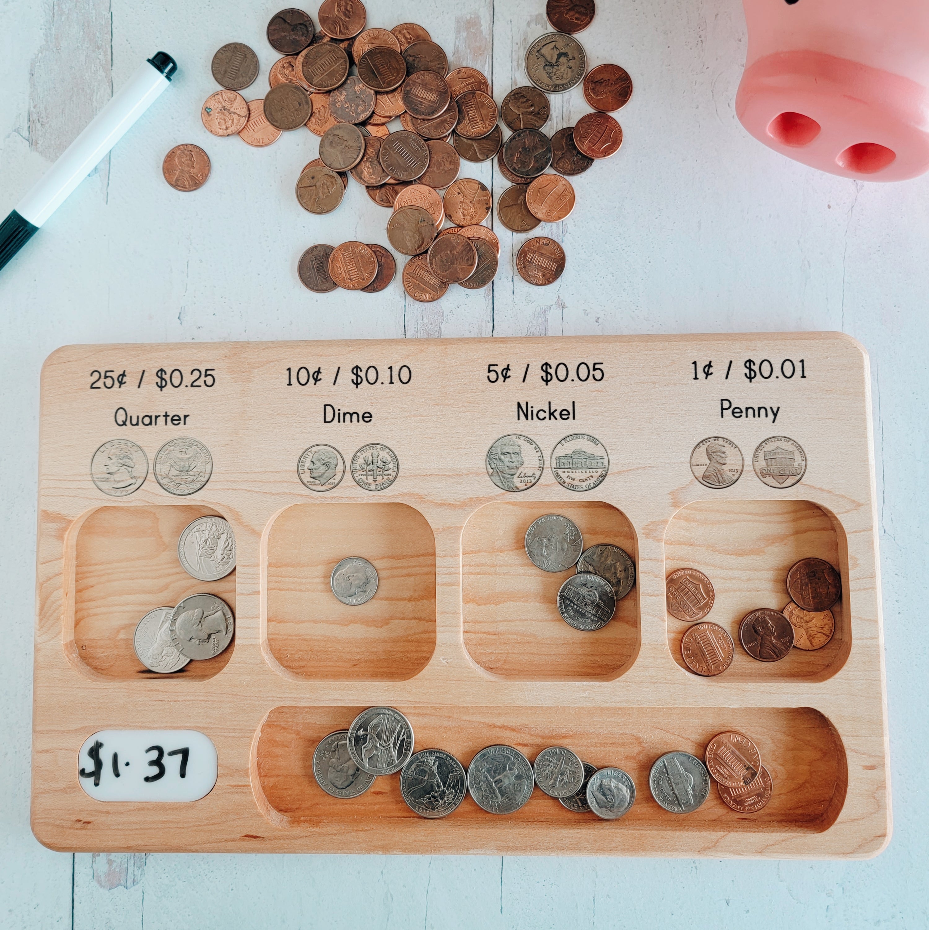 Piggy Bank Coin Recognition Sorting Activity (Teacher-Made)