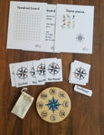 Compass rose puzzle - cardinal directions Montessori activity
