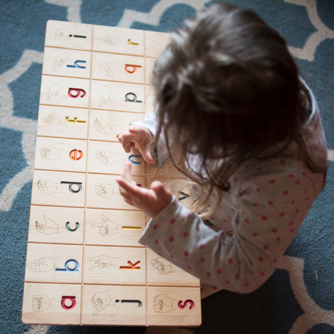Cursive Alphabet Tracing Board Wooden Alphabet Board Wooden Tracing Board  Montessori Waldorf 