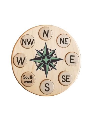 Compass rose puzzle - cardinal directions Montessori activity
