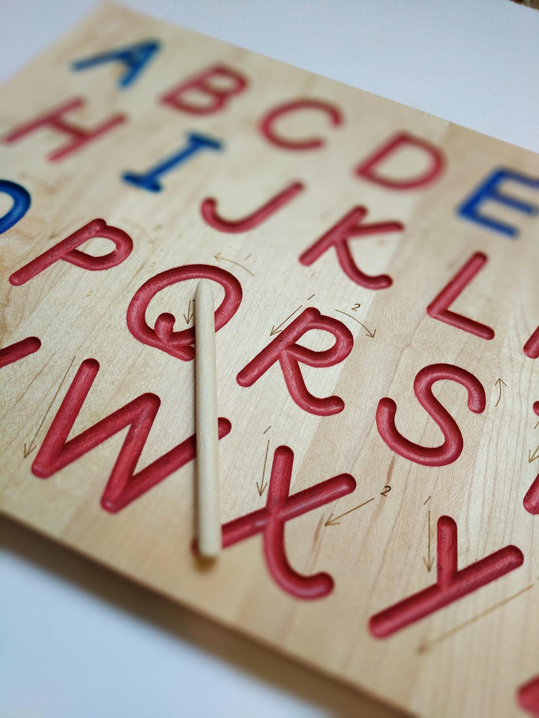 SECONDS/IMPERFECT Alphabet Tracing board, Montessori colors, D'Nealian ...