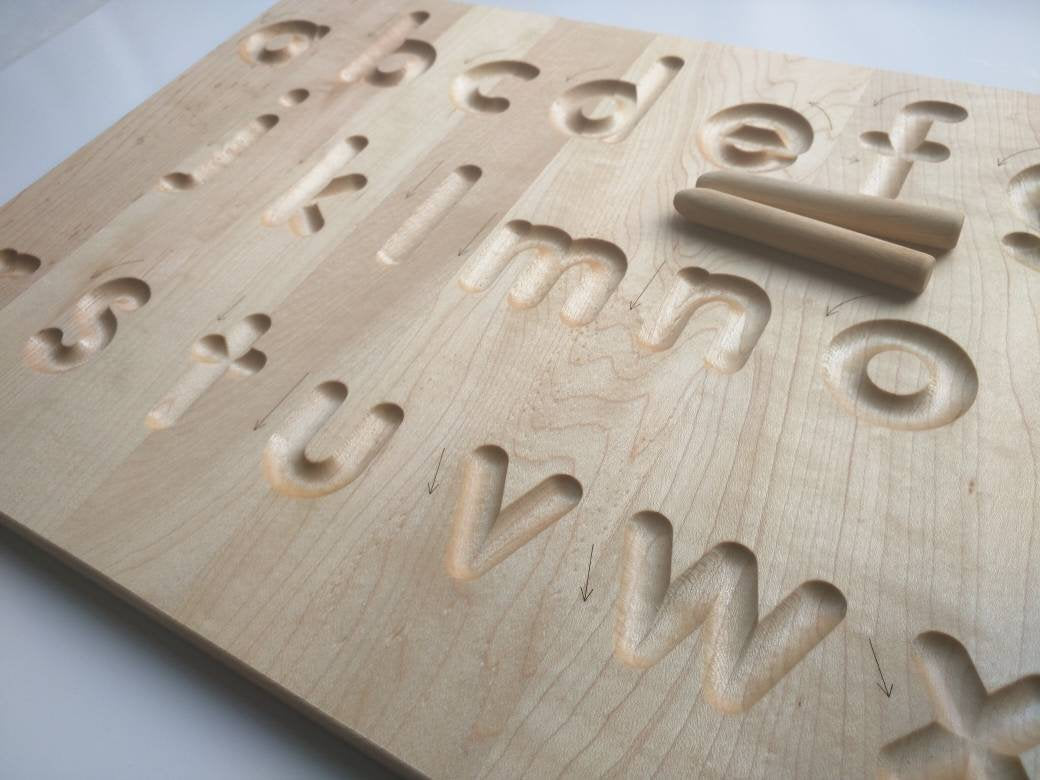 Mirus Toys Wooden Alphabet Tracing Board—Double-Sided
